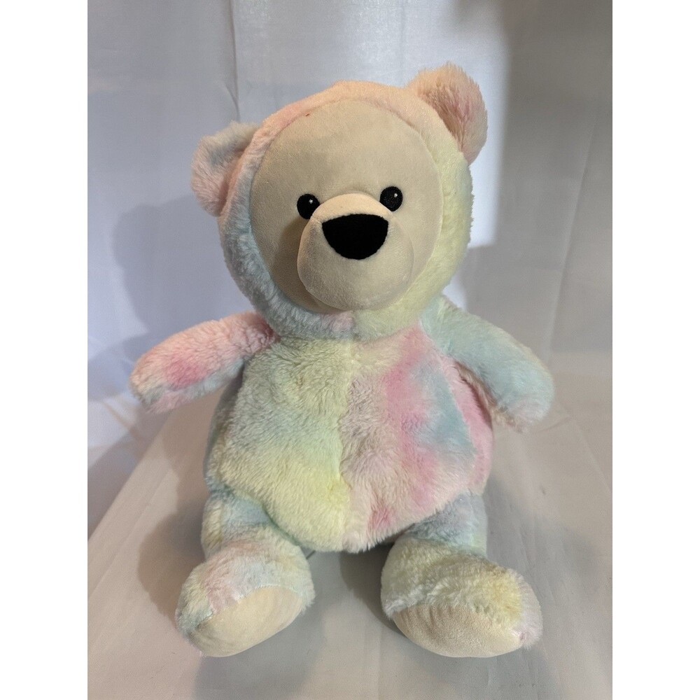 FAO Schwarz Glow Brights Plush Bear LED Light Up Sound Pastel Teddy Bear 13"